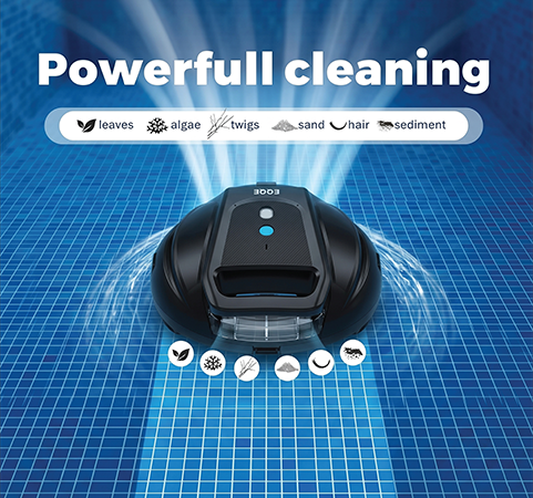 SP1 - Cordless Robotic Pool Cleaner, Pool Robot, Automatic Pool Vacuum for Floor Only Cleaning Flat Bottom Above Ground Pools up to 860 sq ft, 2.5 Hour Fast Charge, 120 Minute Run Time